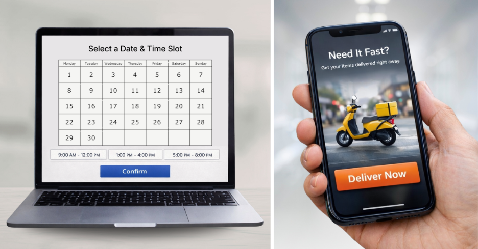 Scheduled and On-Demand Delivery options
