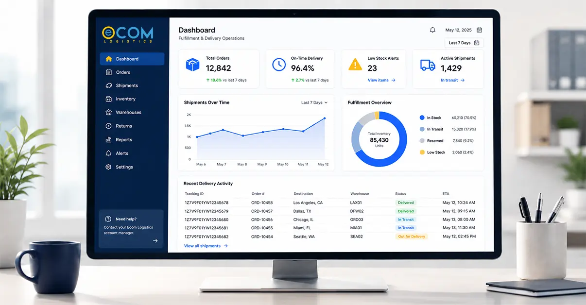 inventory management software for 3PL ecommerce fulfillment real-time dashboard
