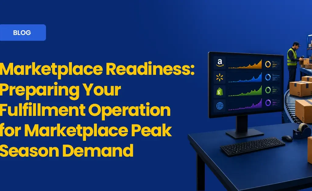 Marketplace Fulfillment Peak Season Blog Cover by Ecom Logistics